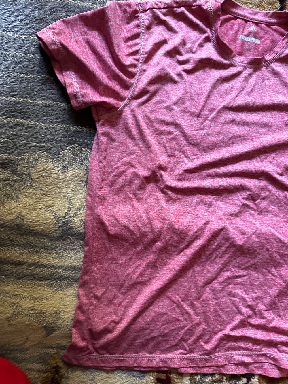 adidas Men’s Heather Raspberry Short Sleeve Performance Tee - Picture 2 of 8